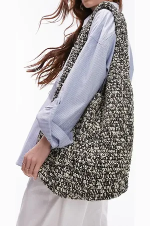 Topshop – Tara – Ungefütterte Schultertasche in aus Stroh