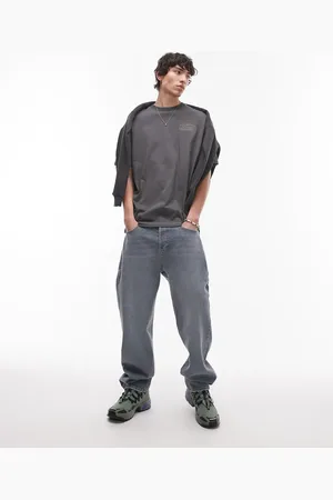 Topman – Jeans in verwaschenem Mittelblau mit geradem Schnitt ohne Stretchanteil