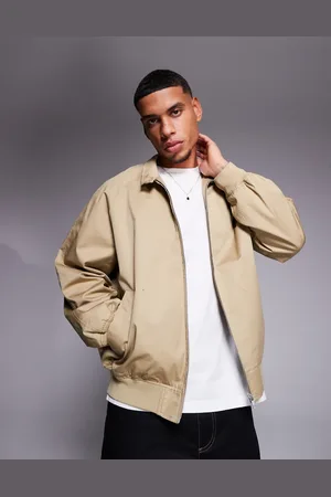 ASOS – Oversize-Harrington-Jacke in Stone