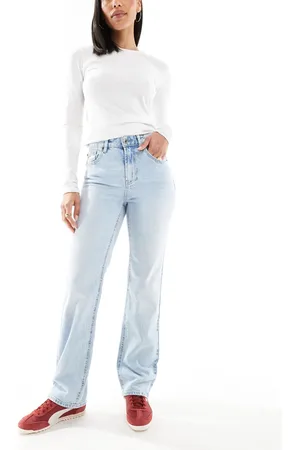 VERO MODA – Tessa – Straight Jeans in Hellblau mit hohem Bund