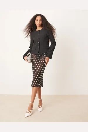 ASOS – Transparenter, asymmetrisch geschnittener Chiffon-Midirock mit Punktemuster