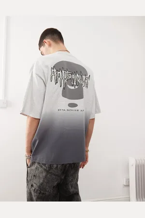 A Bathing Ape AAPE BY A BATHING APE – Mehrfarbiges T-Shirt in grauem Farbverlauf mit Logo-Print auf der Rückseite