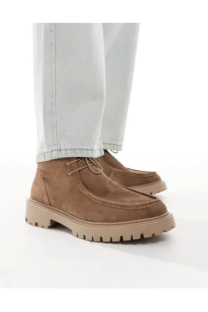 ASOS – Wildleder-Schnürstiefel in mit dicker Sohle und Mokassinnaht am Vorderblatt