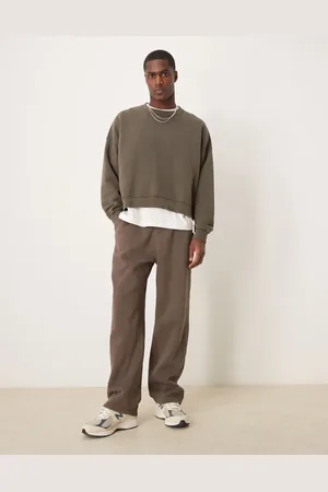 Abercrombie & Fitch – Jogginghose in brauner Vintage-Waschung ohne Bündchen