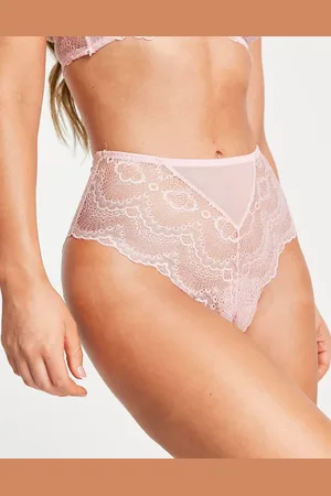 ASOS – Rosie – Höschen aus Spitze in Zartrosa mit hohem Bund