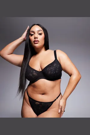 ASOS ASOS DESIGN Curve – Margot – Bügel-BH aus schwarzer Spitze mit Bindedetail