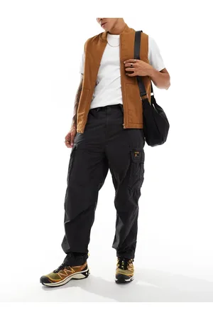 Superdry – Baggy-Fallschirmhose in Schieferschwarz
