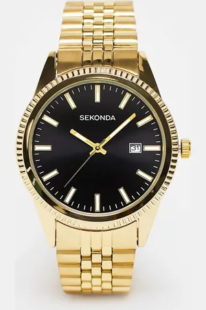 Sekonda – King – Herrenuhr mit schwarzem Zifferblatt mit 42 mm Durchmesser und Edelstahlarmband