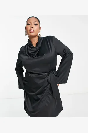 River Island – Hochgeschlossenes Satinkleid in