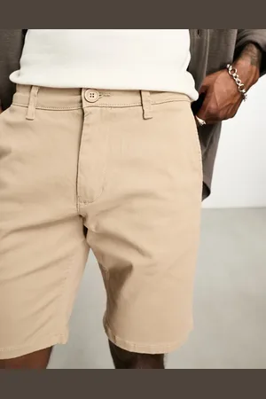 Only & Sons – Schmal geschnittene Chino-Shorts in Beige