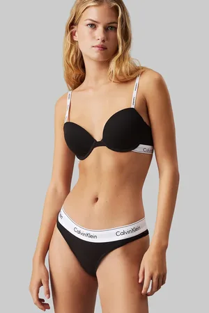 Calvin Klein – Modern Cotton – Leicht gefütterter Halbschalen-BH in mit Bügel und Logoträgern