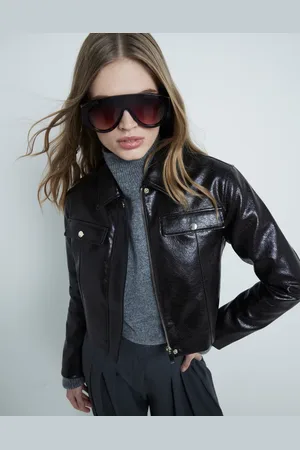 River Island – Harrington-Jacke in Dunkelbraun