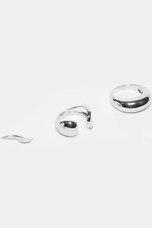 Reclaimed – 3er-Pack Unisex-Ringe mit Wickel-Design in