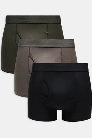 Weekday – 3er-Pack Boxershorts in , Maulwurfbraun und Dunkelgrün