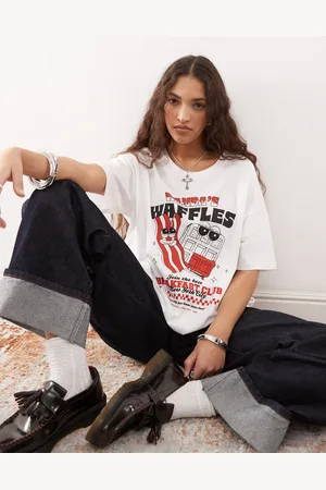 Noisy May – Oversize-T-Shirt in mit Waffelgrafik