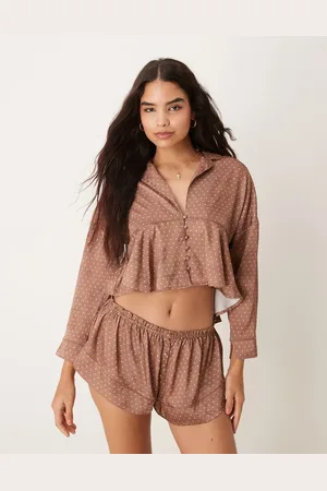 Free People – Pyjama aus Satin in mit Punktemuster