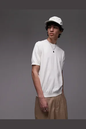 MANGO – Oversize-T-Shirt in Steinbeige mit überschnittenen Schultern