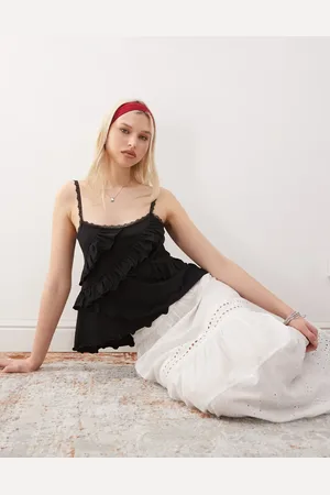 Reclaimed – Camisole in mit Rüschen und Spitzenbesatz