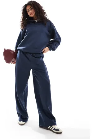 ASOS – Oversize-Jogginghose in Marineblau mit abgerundetem Beinschnitt, Kombiteil