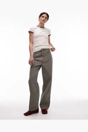 ARKET – Amber – Barrel-Leg-Jeans in verwaschenem Khaki mit Ziernähten