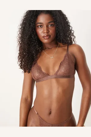 ASOS – Sienna – Klassischer Triangel-BH aus Spitze in Schokobraun