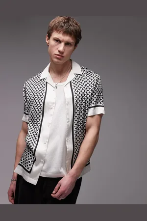 Topman – Kurzärmliges Hemd mit geometrischem Muster in