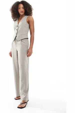 ONLY – Elegante Hose in Beige mit weitem Bein, Kombiteil