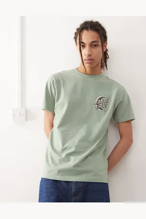 Santa Cruz – T-Shirt in Grau mit Halbmond-Logoprint am Rücken