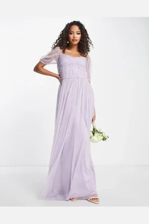 ANAYA – Bridesmaid – Maxikleid in Flieder mit Puffärmeln