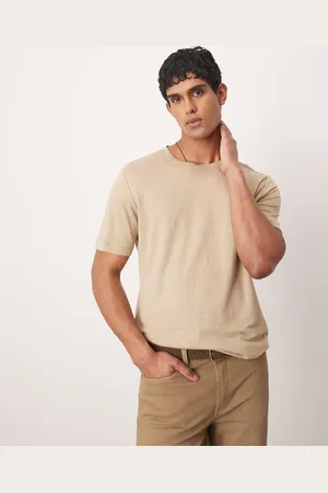 MANGO – Leichtes T-Shirt in Hellbeige