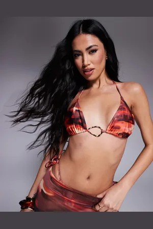 South Beach – Triangel-Bikinioberteil mit abstraktem Muster