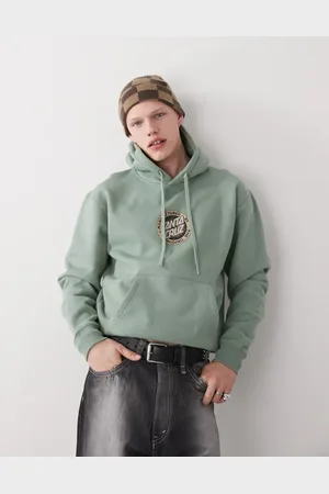 Santa Cruz – Kapuzenpullover in Blassgrün mit kleinem Logo