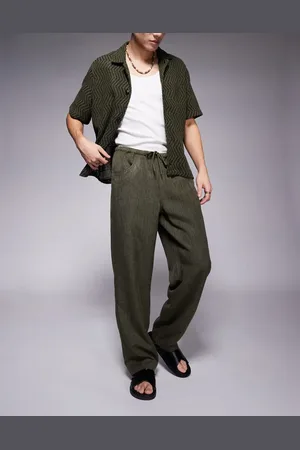 ASOS – Weite Hose in Khaki mit Tunnelzug