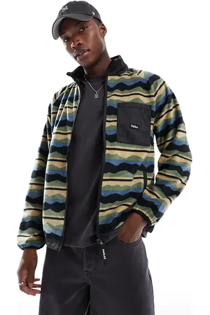 Parlez – Bunte Fleece-Jacke mit Logo und Reißverschluss