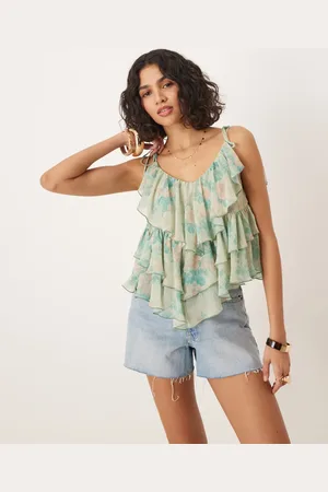 ASOS – Gerüschte Camisole mit Blumenmuster