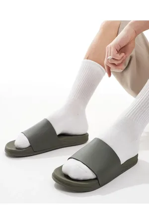 SEQWL – Mamun – Sandalen in Olivgrün mit Riemen