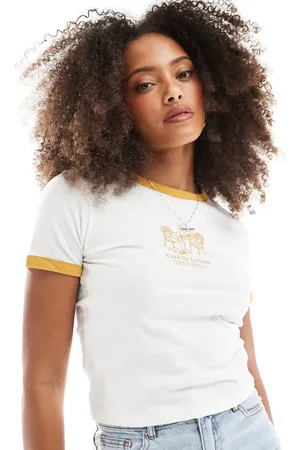 Vans – De la – Ringer-T-Shirt in Marshmallow