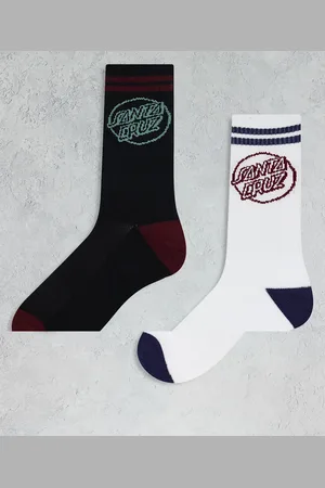 Santa Cruz – 2er-Pack Socken in Schwarz und Weiß mit Logo