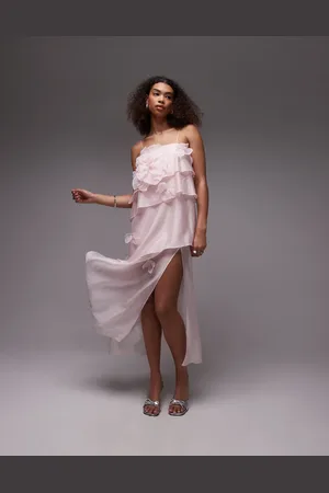 & OTHER STORIES – Transparentes Maxikleid aus Chiffon in mit Lagen und Blumenapplikation