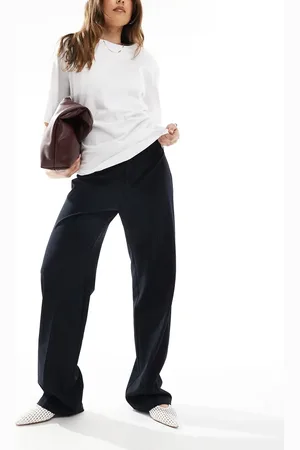 Pull&Bear – Elegante Hose in mit hohem Bund und geradem Bein