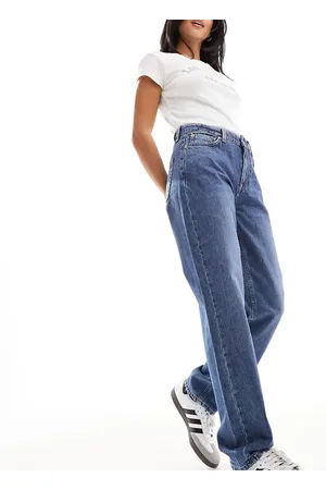 ONLY – Jaci – Straight Jeans in mittelblauer Waschung mit mittelhohem Bund