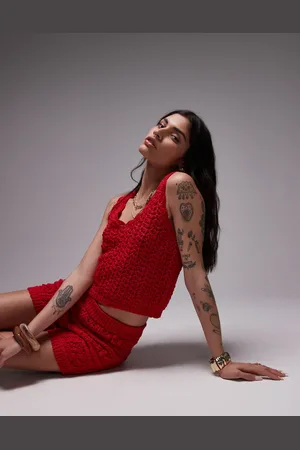 Topshop – Strukturiert gestricktes Tanktop in , Kombiteil
