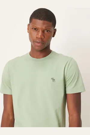 Abercrombie & Fitch Abercombie & Fitch – T-Shirt in mit Rundhalsausschnitt und bauschigem Elch-Markenlogo