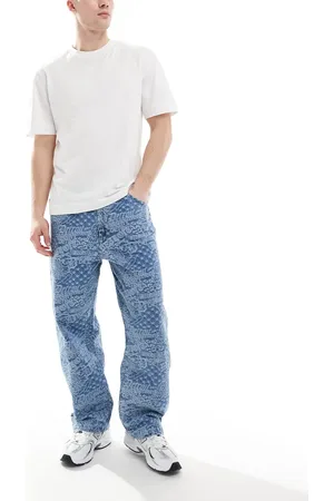 Bershka – Weite Jacquard-Jeans in