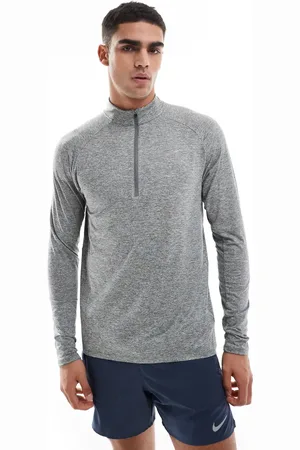 Nike – Stride Dri-FIT – Langärmliges Oberteil in mit kurzem Reißverschluss