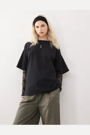 Reclaimed – T-Shirt in mit Spitzenlage