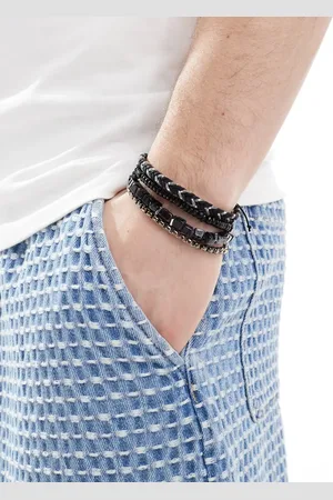 ASOS – 4er-Pack Perlen- und Kettenarmbänder in und Silberoptik