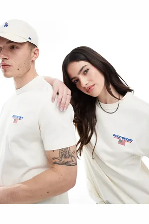 Ralph Lauren – Sport Capsule – Unisex – Schweres T-Shirt in Creme mit kleinem Logo auf der Brust