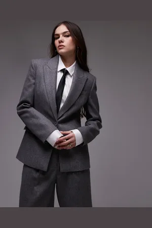 MANGO – Gebürsteter Blazer in mit Nadelstreifen und Wollanteil, Kombiteil