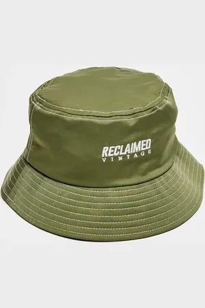 Reclaimed – Unisex-Anglerhut aus khaki Nylon mit Logo